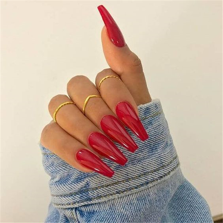 Hottest Red Long Acrylic Coffin Nails Designs Of 2019; Red Long Acrylic Coffin Nails; Red Nails Designs; Long Acrylic Nails; Acrylic Nails; Coffin Nails; Red Long Coffin Nails; Long Coffin Nails; #CoffinNails #RedNails #AcrylicNails