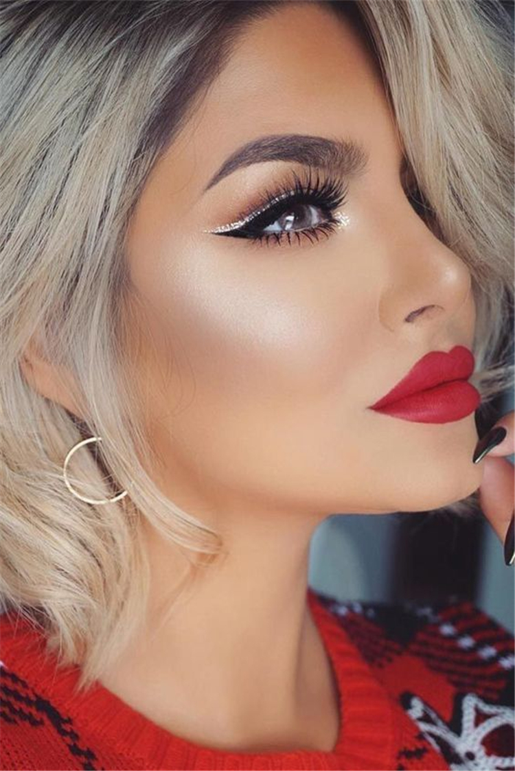Trendy Makeup Looks With Red Lipstick For You; Stunning Makeup Looks; Red Lipstick; Red Lips; Red Lips Makeup; Red Makup Looks; Stunning Red Lipstick;