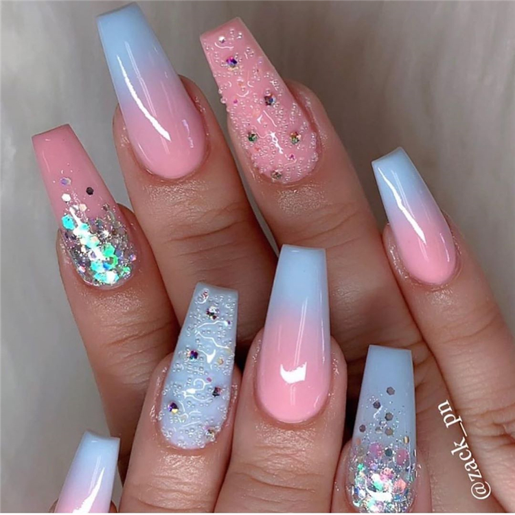 Stunning And Gorgeous Summer Coffin Acrylic Nail Designs For Your Inspiration; Summer Coffin Acrylic Nail; Coffin Acrylic Nail; Coffin Nail; Acrylic Nail; Summer Coffin Nail; Summer Coffin Acrylic Nail Designs; Matte Coffin Acrylic Nails Designs; Long Nails; 