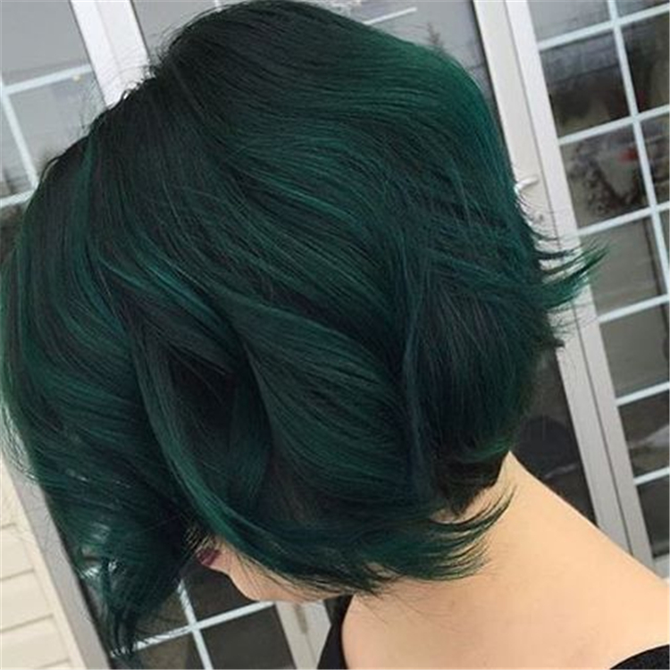 Gorgeous Green Hair Color Ideas You Will Love To Try This Summer; Green Hair; Green Hair Color; Hair Color Ideas; Neon Green; Neon Green Hair Color; Dark Green; Ombre Green Hair Color; Light Green Hair; Bottle Green Hair; Bottle Green Color;