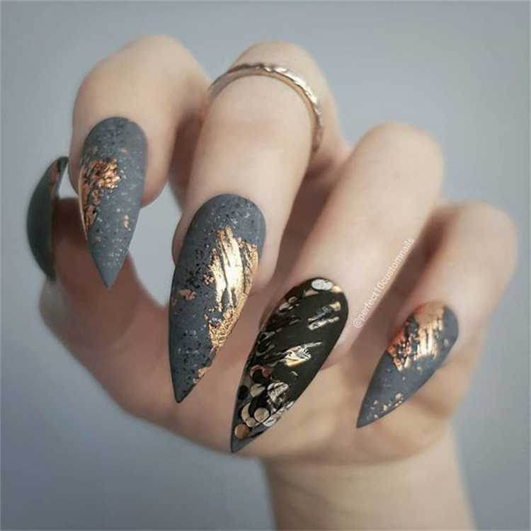Gorgeous Fall Nail Designs To Make You Look Elegant; Fall Nail; Nail; Nail Art; Fall Square Nail; Fall Coffin Nail; Fall Stiletto Nail; Fall Matte Nail; Fall Glitter Nail #nail #nailart #naildesign #fallnail #fallsquarenail #fallcoffinnail #fallstilettonail #fallglitternail #fallmattenail