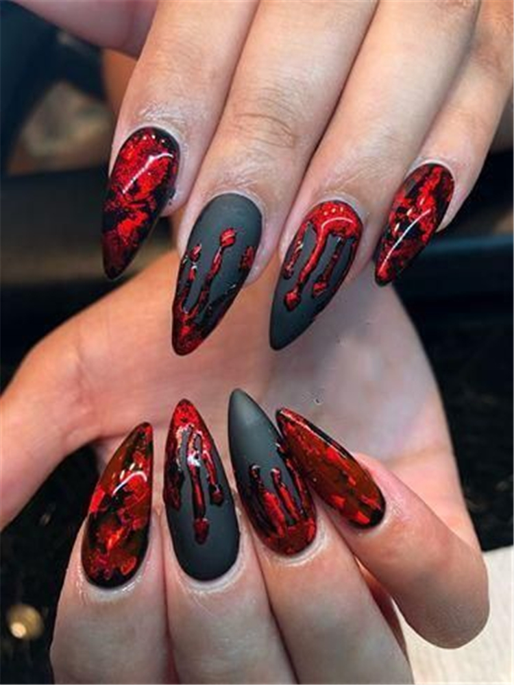 Halloween,Stylish Nails,Nails,Different Shapes,Square halloween nails,Oval halloween nails ,Pointed halloween nails