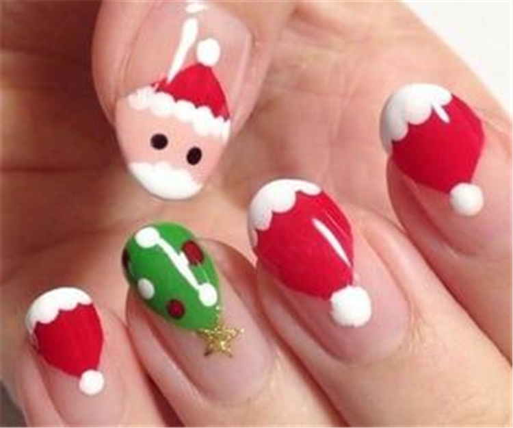 Nail,Nail Art,Christmas,Christmas Atmosphere,Snowflake nail art ,Santa pattern nail art,Elk-patterned nail art