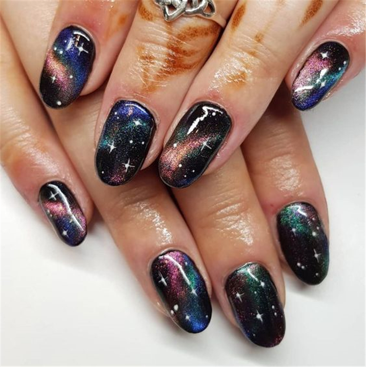 temperament,elegance,manicures ,Winter,nail art,Magic Starry Nail Art ,Clear candy color nail art,Aura Queen Red Nail