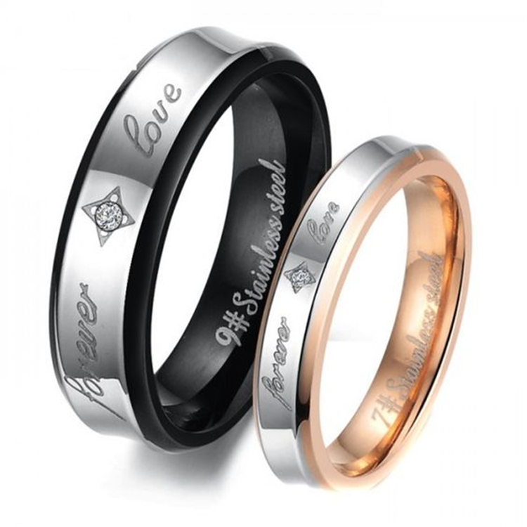 Valentine's Day,Couples Ring ,romantic,Couple,Happiness,English lettering couple ring,rose gold couple ring ,Simple platinum couple ring