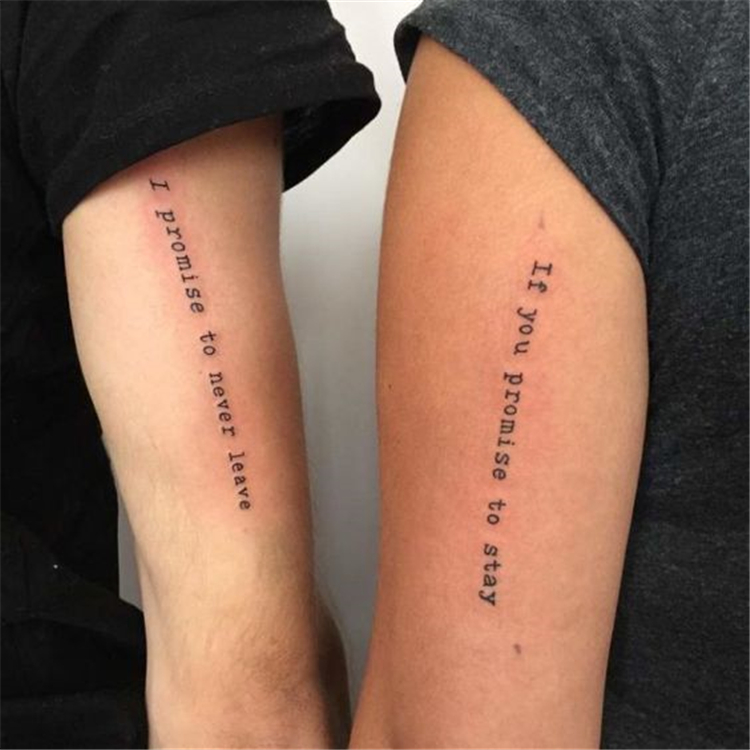 Trendy,Avant-garde ,Fashion Accessories,Couple,Tattoo,Couple Tattoo , English Couple Tattoos,Couple Complementary Pattern Tattoos,trendy couple tattoos