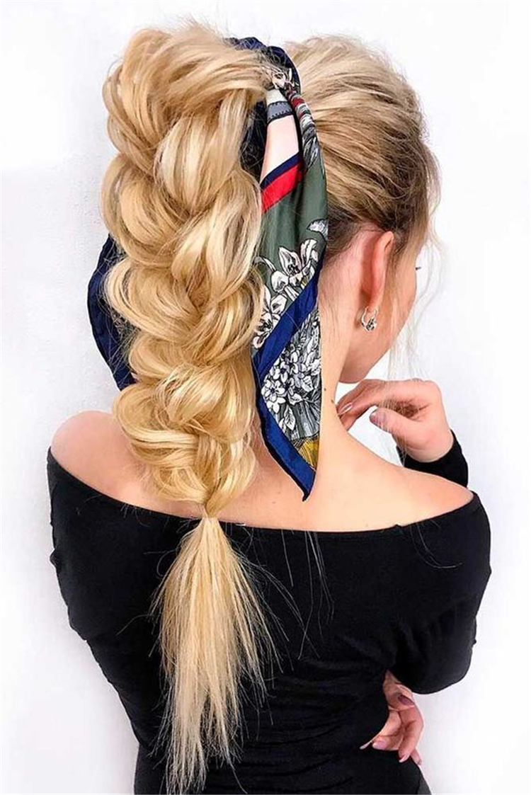 Trendy,Playful ,Hair ,low ponytail,Silk Scarf,hairstyle,braided hair,high ponytail,Silk scarf low ponytail hairstyle,silk scarf art braided hair,Silk scarf high ponytail hairstyle