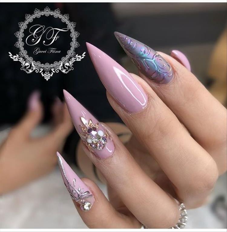 Romantic Nail Designs For Your Inspiration; Matte nail; matte short nail; matte long coffin nail; matte stiletto nail; nail; nail design; #nail #naildesign #matteshortnail #coffinmattenail #stilettomattenail #mattenail #mattenaildesign