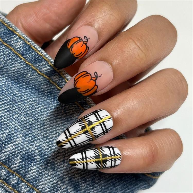 Elegant And Gorgeous Fall Nail Designs For You, fall nail, nail, nail art, autumn nail, fall nail design, maple nail, pumpkin nail, bright nail design #nail #nailart #maplenail #fallnail #fallnaildesign #autumnnail #pumpkinnail 